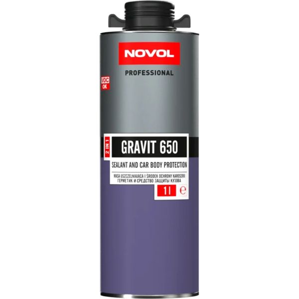 NOVOL GRAVIT 650 Антигравий и герметик 2в1 1л чёрный
